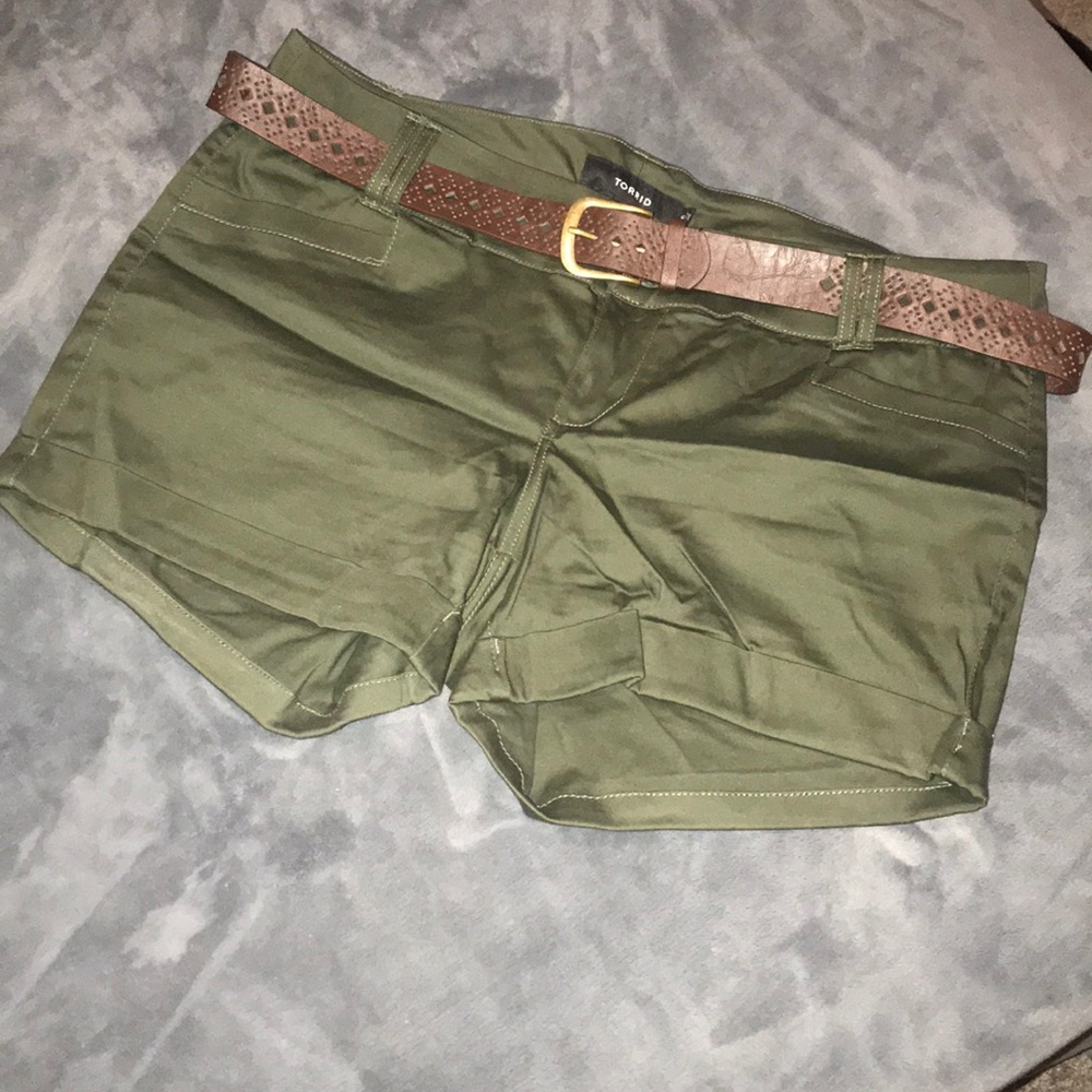 Torrid Olive Green Shorts with Belt